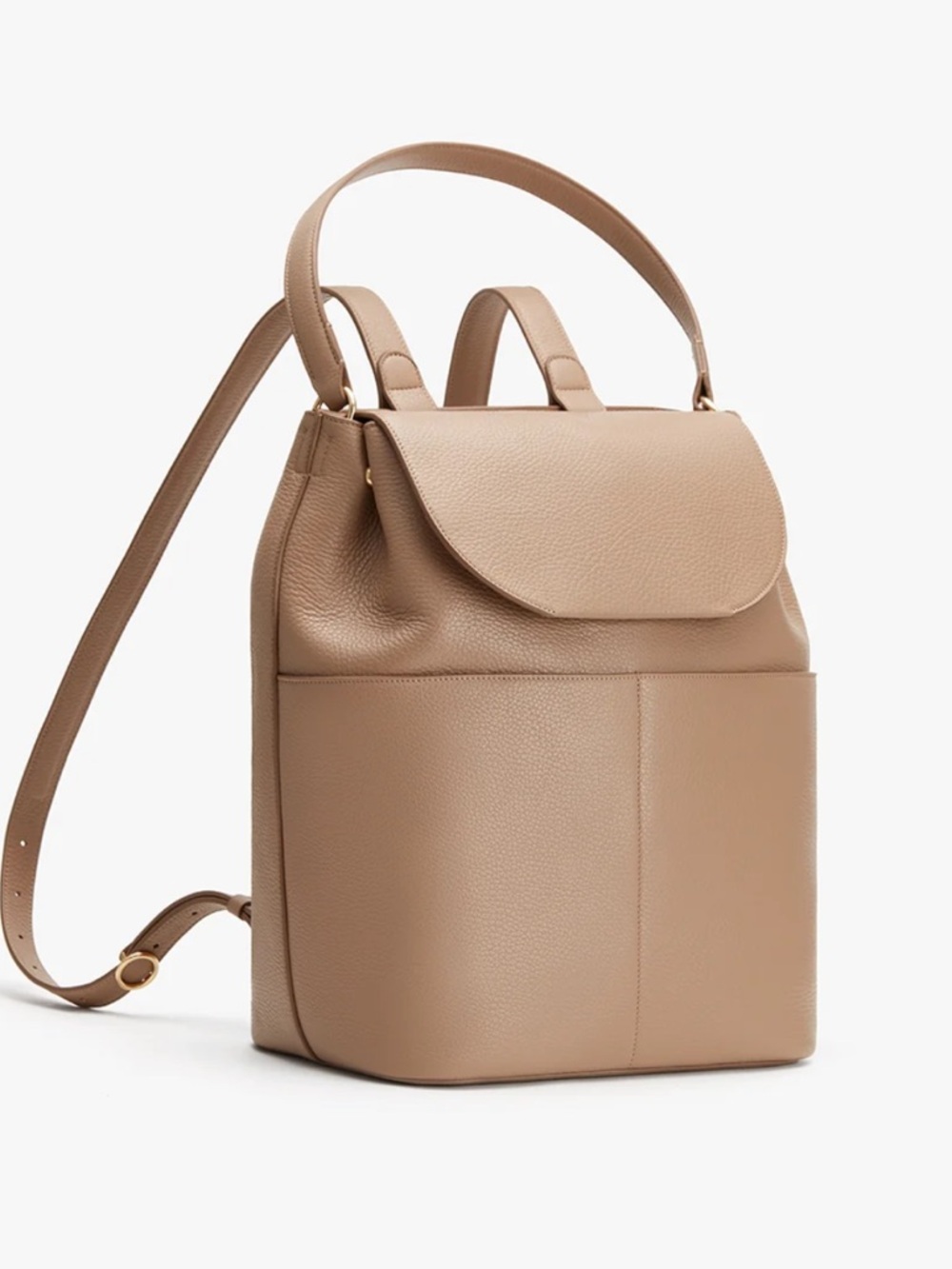 CUYANA Leather Backpack Tote in Capuccino